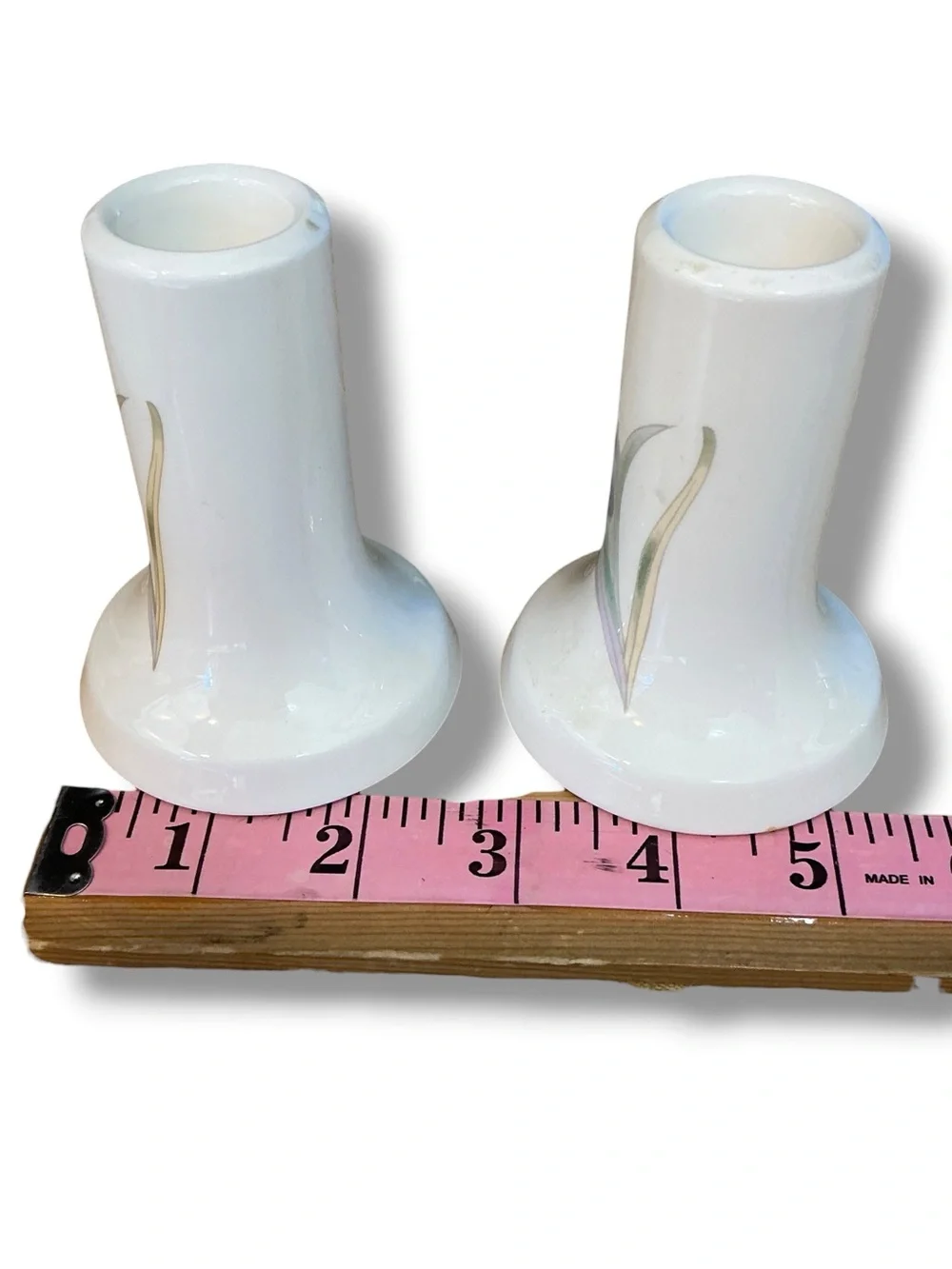 Beacon Hill Vintage Set of Porcelain Floral Candle Holders